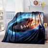 Flaming Football In Action Blanket Flannel Blanket for bed, sofa, Camping, Hiking, Picnic Essentials, gift for family Fan gifts