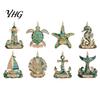 Durable Decorative Accents Handmade Sea Glass Coastal Christmas Ornaments, Turtle Seahorse Starfish Tree Ornaments Sailboat Beach Hanging Decoration