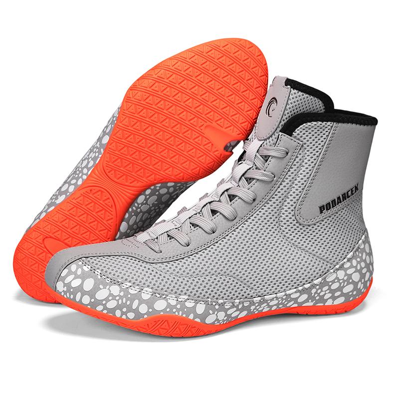 Борцовки с высоким верхом Мужские Нескользящие Боксерки Эластичные Обувь для Спарринга Боевые искусства Кроссовки, специально разработанные для тренировок в зале