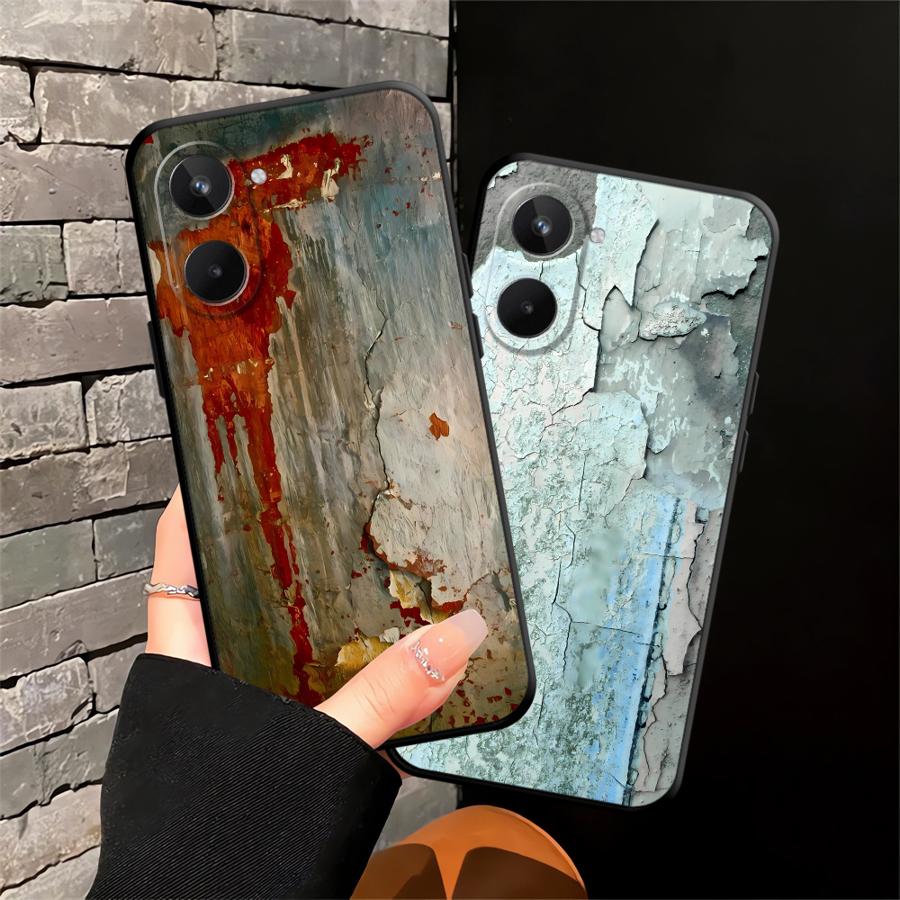 Ретро Чехол с ржавыми пятнами для Realme C25 C21 C33 C35 C53 C55 GT Master Neo2 12 14 C15 C12 Nazro 50 50i P3 Ultra 11 Pro Чехол для телефона