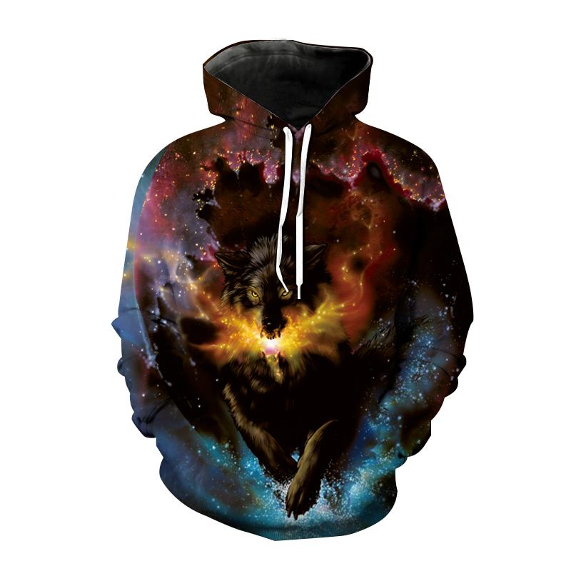Весенние новые модные толстовки с капюшоном с принтом животных волка 3D для мужчин и женщин повседневная толстовка с капюшоном