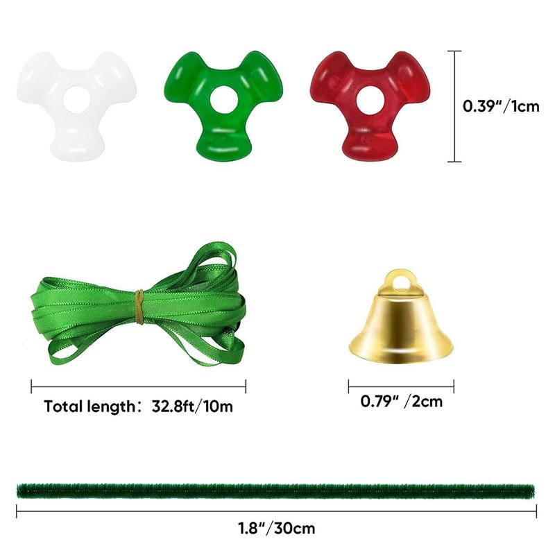 Набор рождественских бусинных украшений 1570 шт. Поделки для вечеринки, венок, леденец, подвеска для рождественского украшения
