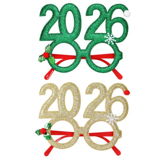 2026 New Year Eve Glasses Christmas Party Photo Props for Adults Kids