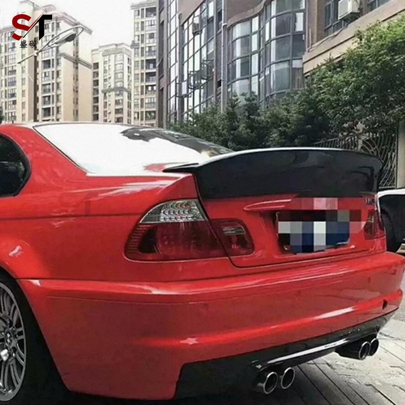BMW 3 Series E46 No-Drill Carbon Fiber Ducktail Rear Spoiler Diffuser