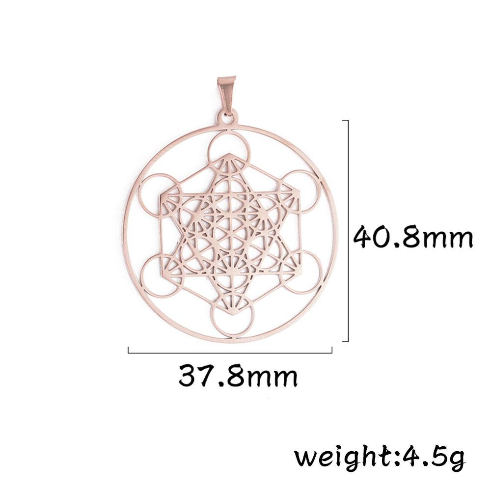 Archangel Metatron Cube Charms for Necklace Earring Jewelry Making Stainless Steel Sacred Geometry Amulet DIY Pendants