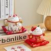 Chinese Style Cat Money Bank Ceramic Kitten Statue Crafts Fortune Cat Piggy Bank  Living Room