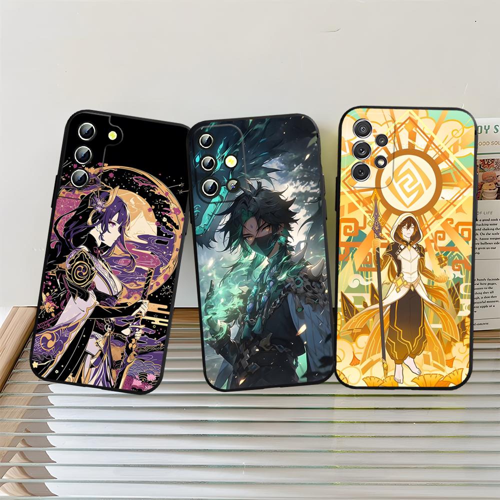 Игры Genshin Impact Чехол для телефона Задняя крышка для Samsung S24 Ultra S22 S23 S20 Fe S21 Plus Galaxy A54 A34 A24 A53 M54 Note 20