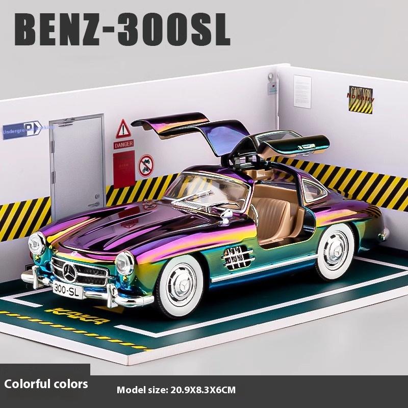 1/24 Scale Benz 300SL Electroplated Version Alloy Car Diecast Metal Model Collect Hobby Model Ornaments Gift For Boys