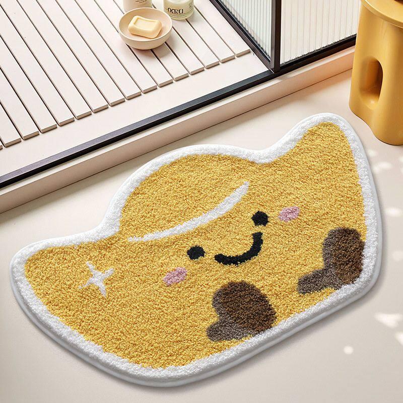 Cartoon Alien Fur Rug Bath Floor Mat Anti-Slip Inlay for Children's Room Entrance Door Cover Home Decoration