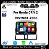9-дюймовый для Honda CR V 2 CRV 2001-2006 Android 14 автомобильный радиоприемник мультимедиа видеоплеер GPS навигация 4G Carplay головное устройство