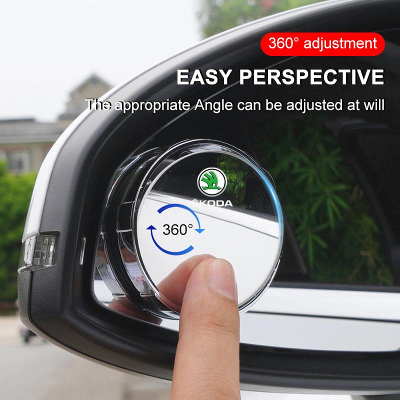 2 шт. Регулируемое зеркало заднего вида для слепой зоны автомобиля с углом обзора 360 градусов для Skoda Octavia MK2 MK3 2 3 A7 Fabia Karoq Kodiaq Superb Rapid Kamiq