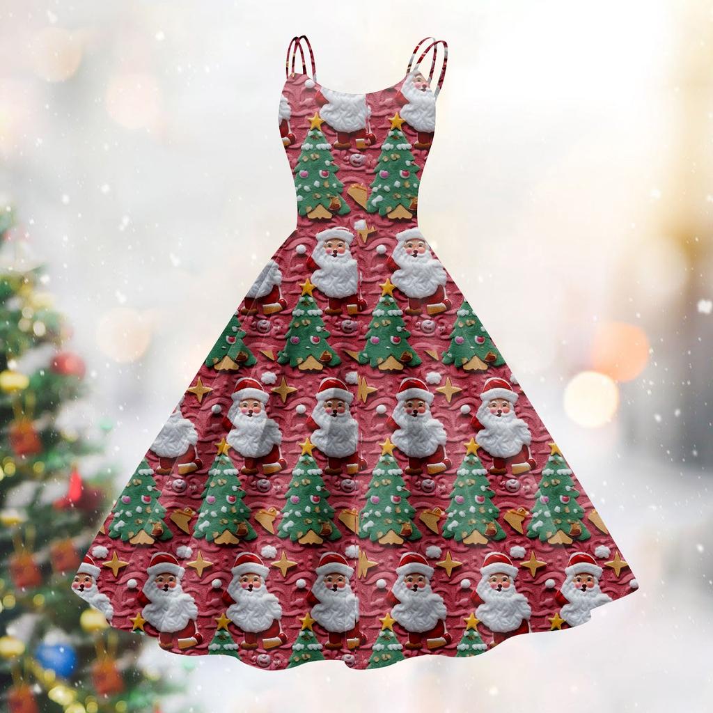 Женское модное сексуальное коктейльное платье без бретелек с рождественским принтом в стиле панк, винтажное платье.