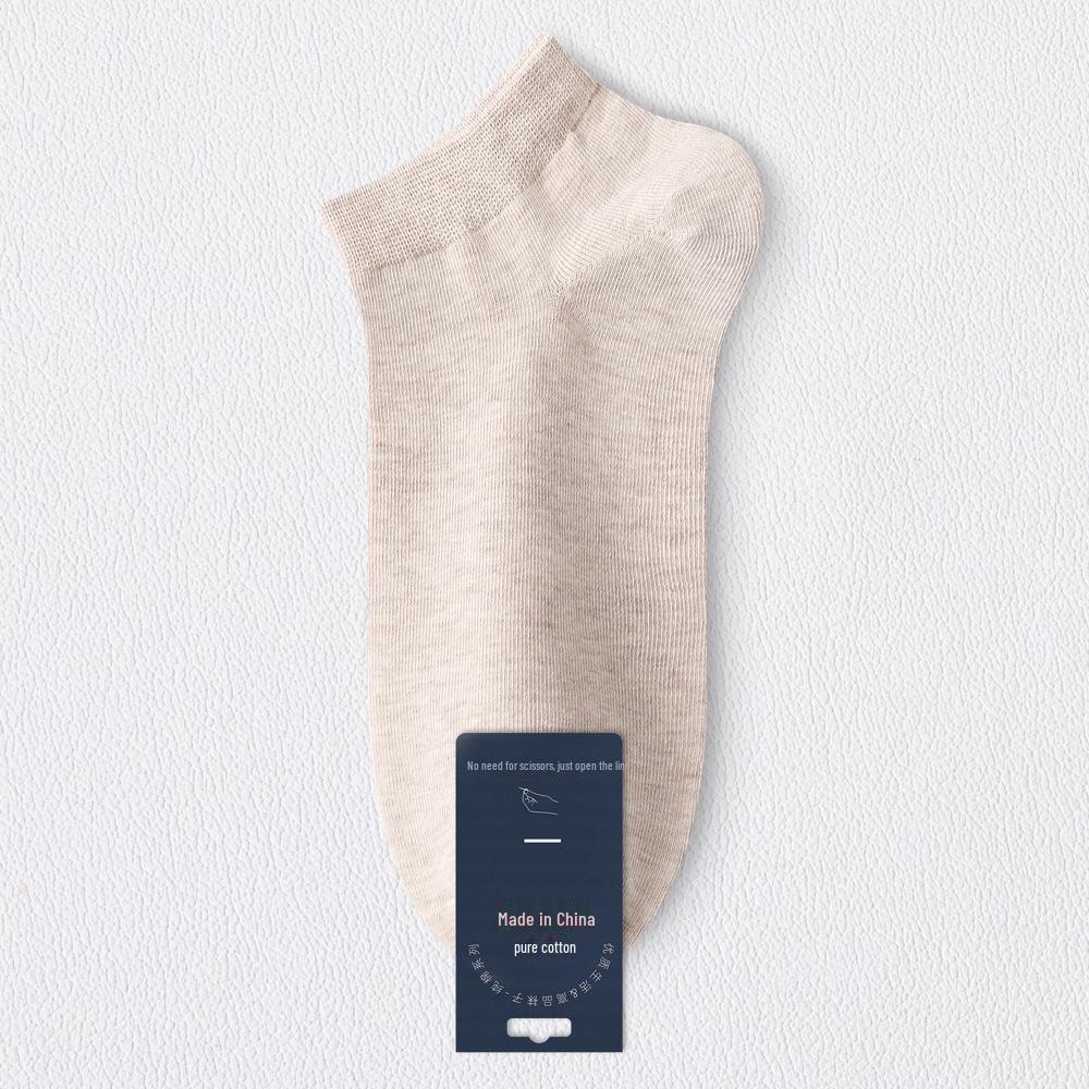 Мужские летние короткие антибактериальные носки из чистого хлопка - черные, впитывающие пот, дезодорирующие, всесезонные, тонкие, в стиле лодочки