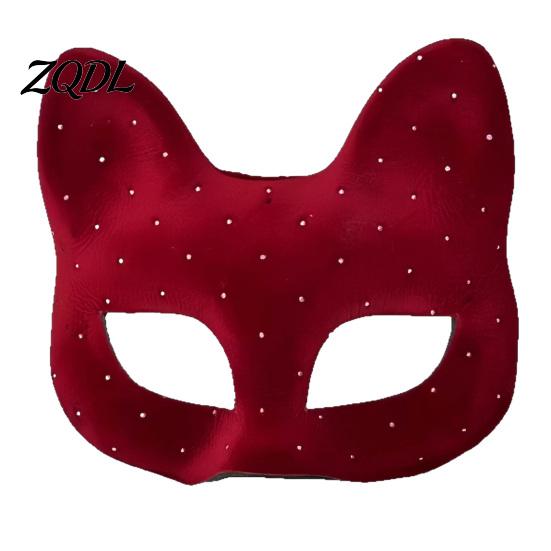 Breathable Masque for Long Wear Cat Masquerade Masque, Sparkly Sequins/Velvet/Black Half Face Lightweight Eye Theme Parties Women Men Halloween