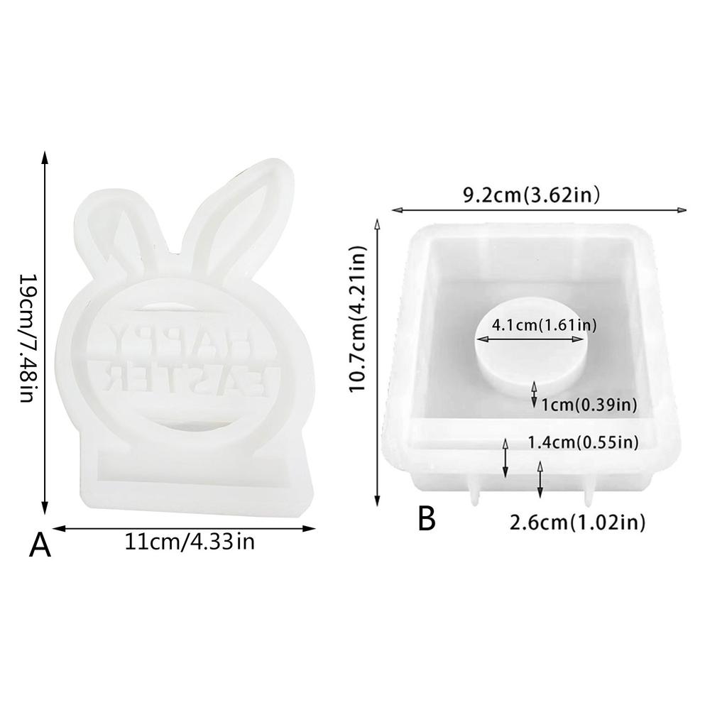 Happy Easter Candle Holder Molds, Easter Theme Candle Stand Molds with Base for DIY Candle Holder Easter Decorations