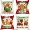 Gingerbread Delights: Festive Christmas Pillowcases with Baked Goodies Designs Sofas, Bedroom Pillow Covers, Holiday Gifts