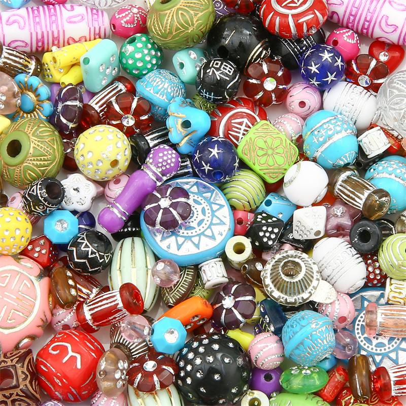 30 г/пакет акриловые красочные бусины для DIY ожерелье, браслет, серьги, изготовление ювелирных изделий, аксессуары для рукоделия