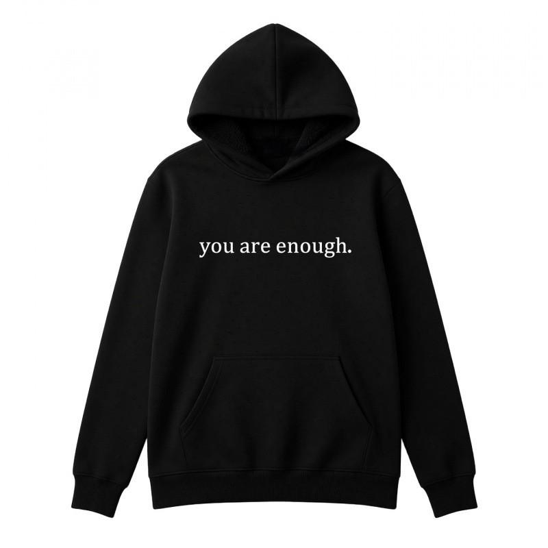 Unisex Oversized Hooded Sweatshirt With Letter Print Fleece Lined Kangaroo Pocket Long Sleeve Streetwear Top