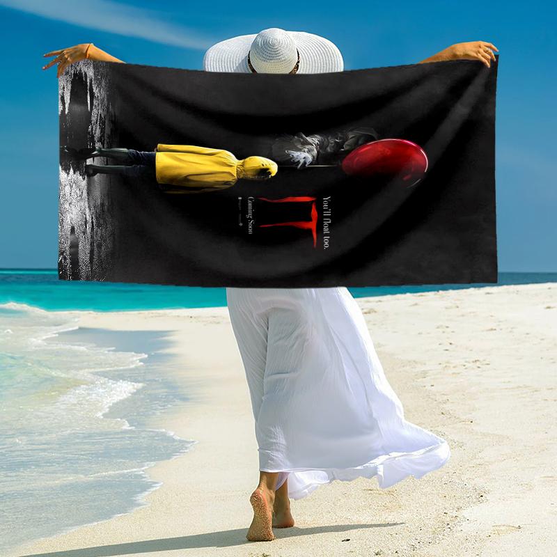 1Pc Evil Entity Haunts Child Beach Towel Microfiber Beach Towel Thin Absorbent For Beach Swimming Yoga Bath Sports 0917140