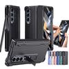 Для Samsung Z Fold 8 Ultra 7 6 5 4 3 Полный корпус Петля Подставка Место для стилуса Бронированный Ударопрочный Жесткий чехол из ПК + Передняя пленка из закаленного стекла