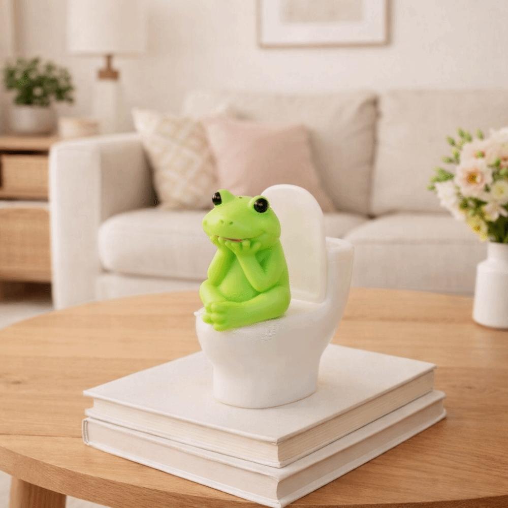 Cartoon Pig Desktop Ornaments PVC Toilet Frog Ornaments Wall Decor Toilet Pig Decoration Gag Gift
