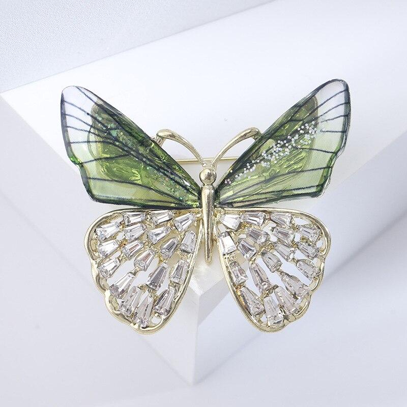 Blucome Shining Gradient Wings Butterfly Brooches for Women Top Quality Luxury Butterfly Office Party Brooch Pins