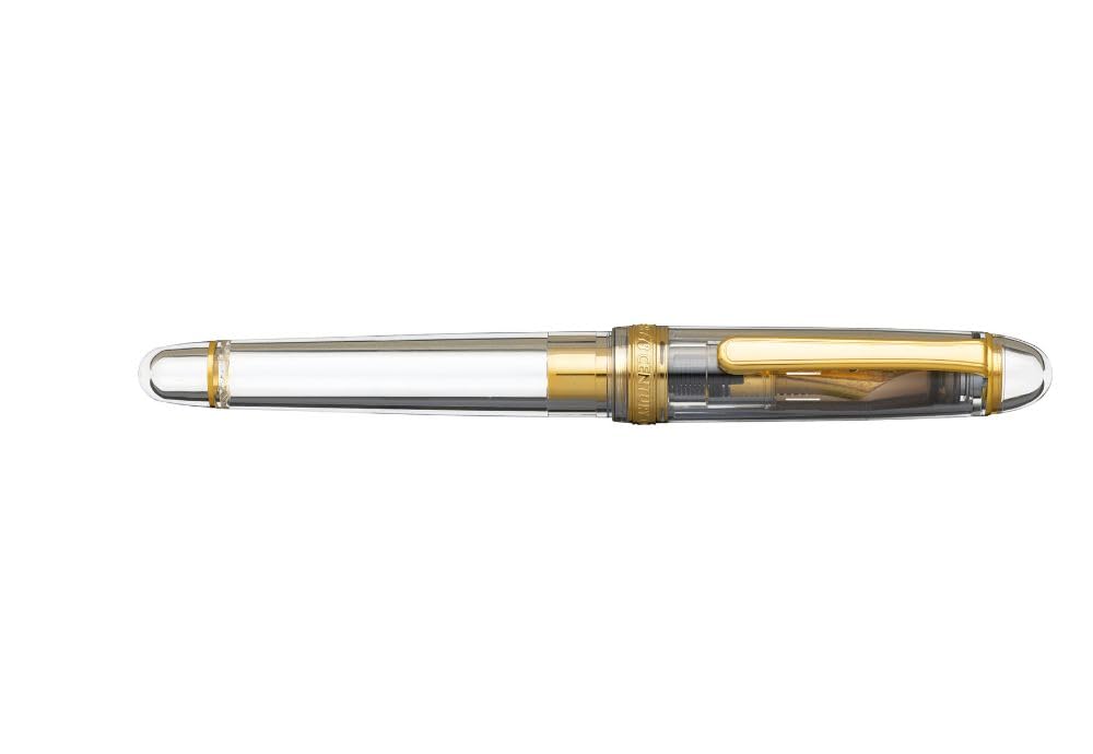 PLATINUM Fountain Pen 3776 Century Demonstrator 6 Prism Crystal Clear Skeleton Large 14K Broad B Ver.2.0 PNB-450
