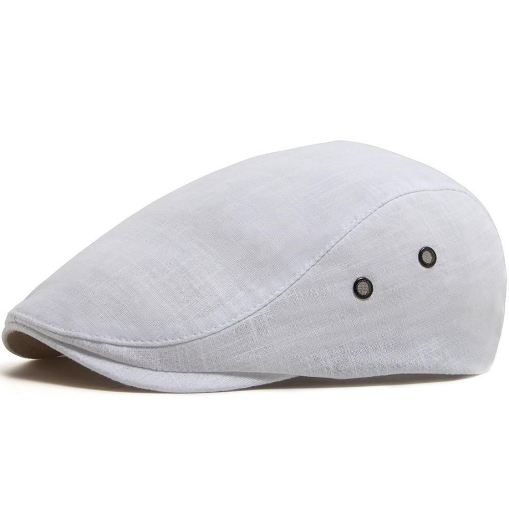 Linen Material Newsboy Cap Unisex Design Driving Cabbie Hat Breathable Peaked Cap For Men