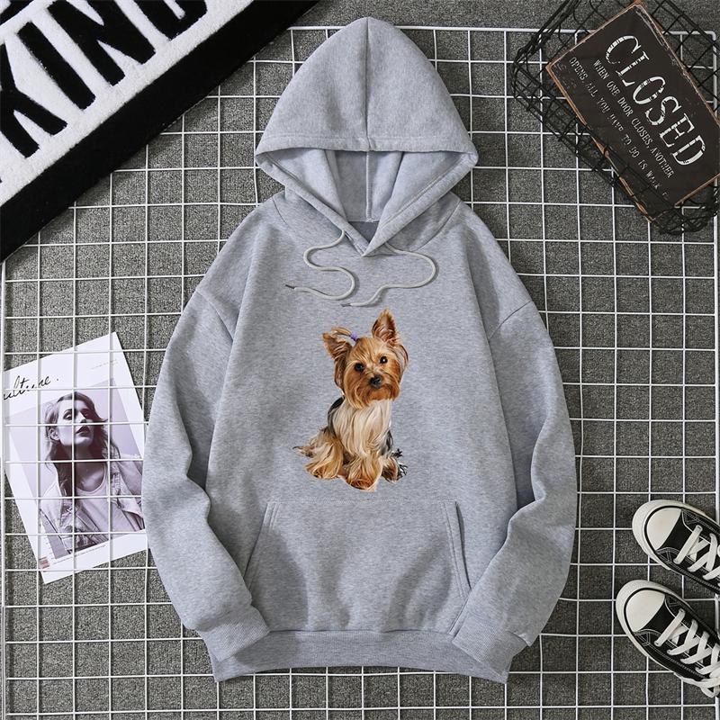 Spring Summer Women's Hoodie 3D Kawaii Dog Printed Fashion Casual Long Sleeve Round Neck Top Loose Large Size Clothing