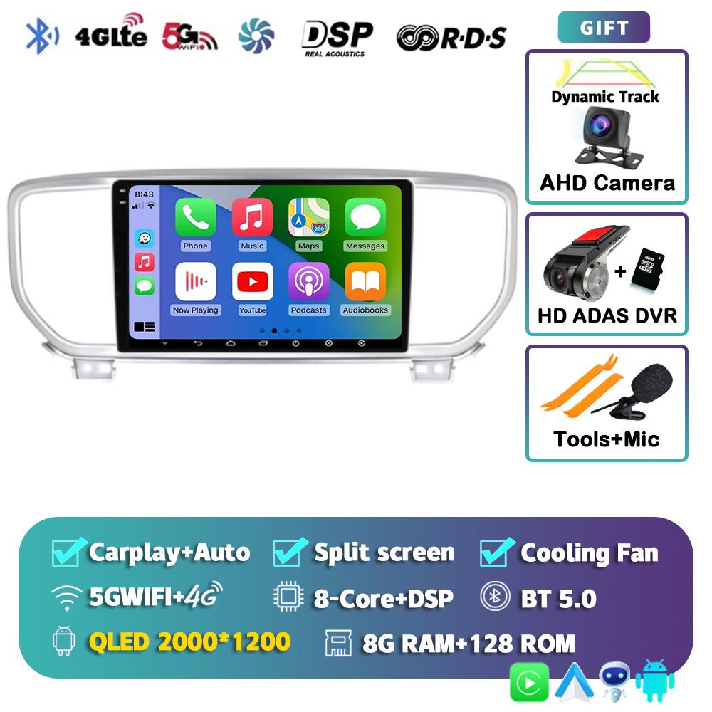 Android 14 Автомагнитола Carplay WIFI+4G для KIA Sportage 4 KX5 2016 2017 2018 Навигация GPS Мультимедийный Видеоплеер Стерео BT
