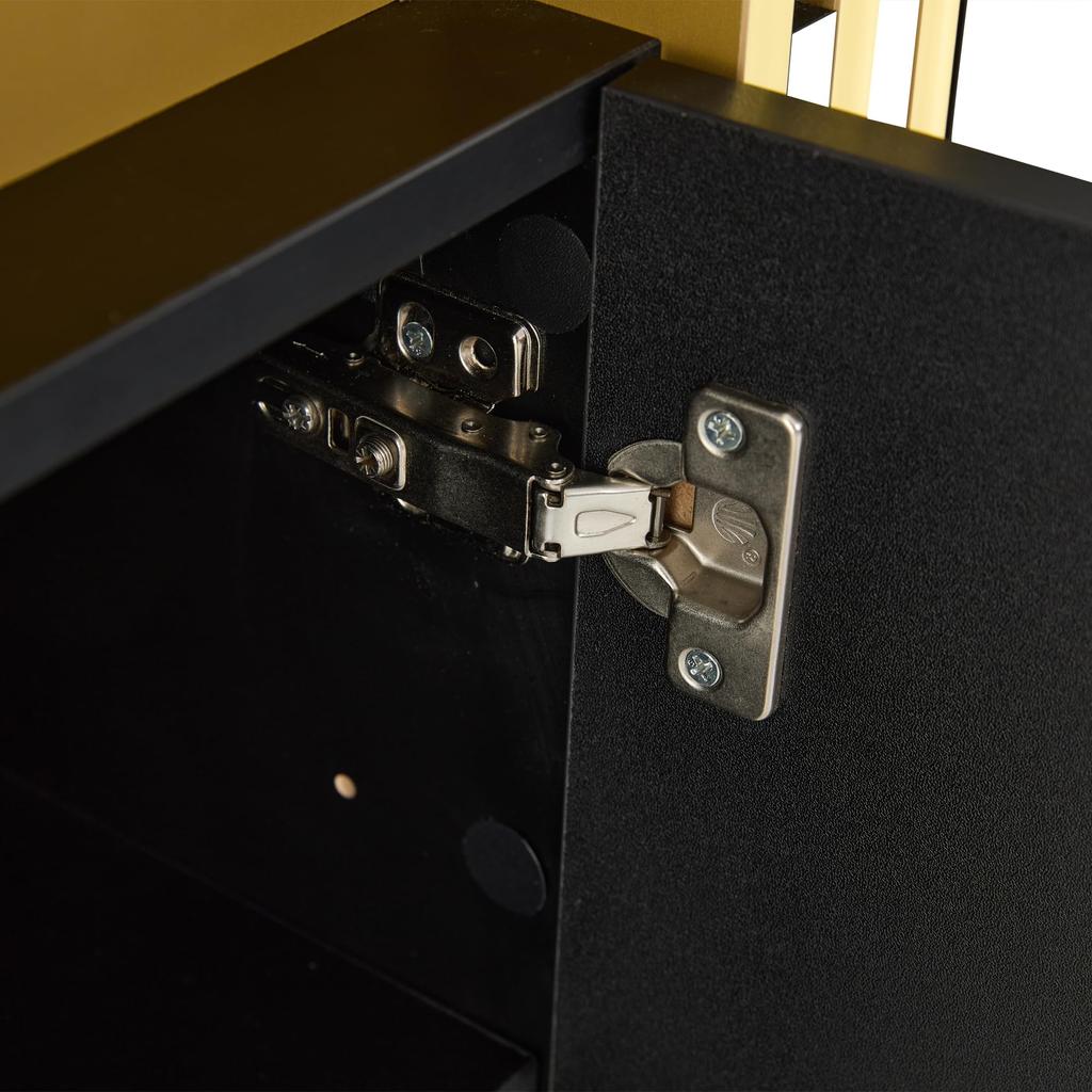 Сервант, кухонный шкаф, 3 дверцы, современная столешница буфета, регулируемая полка, гостиная, столовая, прихожая, вид мрамора, черный