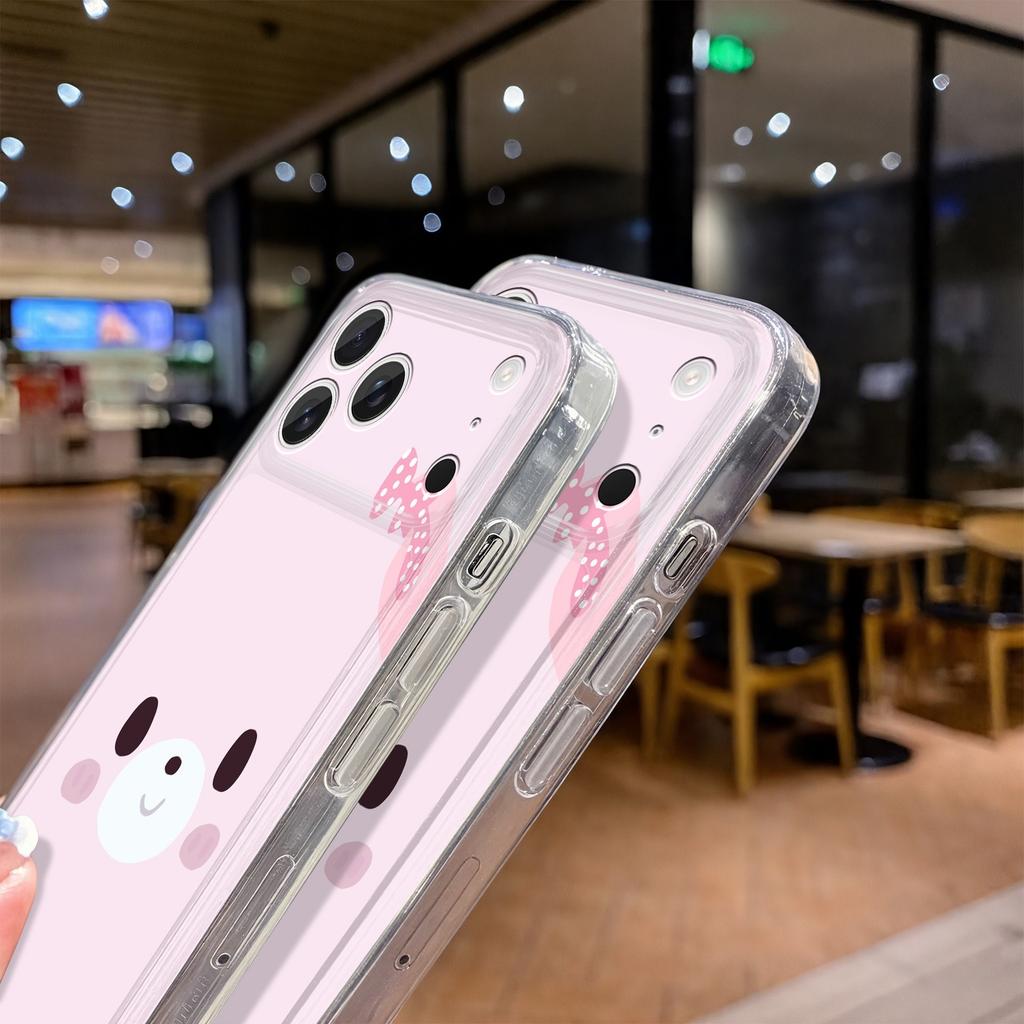 Мультяшный мишка подходит для чехла на мобильный телефон Apple 17PROMAX iPhone15 мягкий для девушки 14 милый 13 прозрачный 12 мягкий чехол