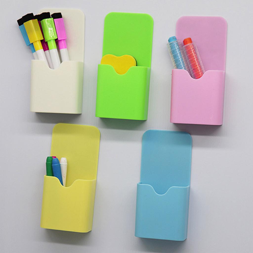 Plastic Magnetic Pen Holder Erase Marker Storage Box Pencil Organizer for Home Office Whiteboard Fridge Refrigerator