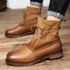 Модные высококачественные универсальные мужские ботинки, стильные мужские деловые повседневные высокие ботинки из натуральной кожи со шнуровкой для мужчин, ботинки для мотокросса