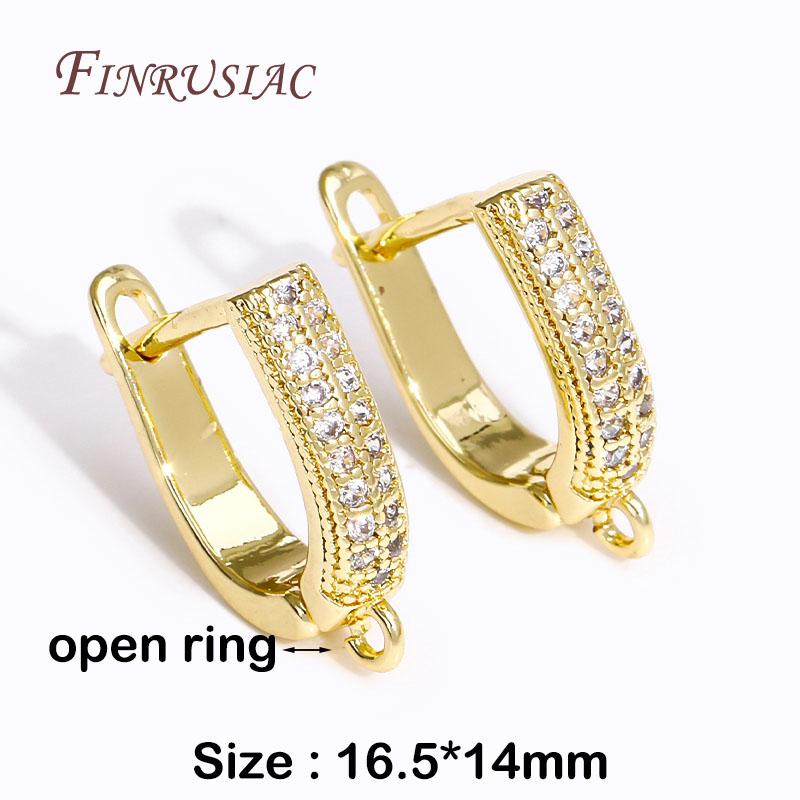 Крючки для сережек Швензы Аксессуары Позолота Настоящим Золотом 18K Базовые Швензы Застежки Для DIY Модных Женских Серьг Изготовление Фурнитура