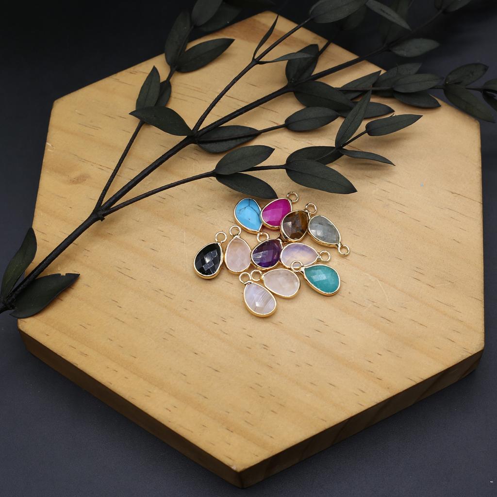 3 шт. небольшой кулон из натурального камня агаты/розовый кварц граненый кулон для изготовления ювелирных изделий DIY ожерелье серьги браслет аксессуар