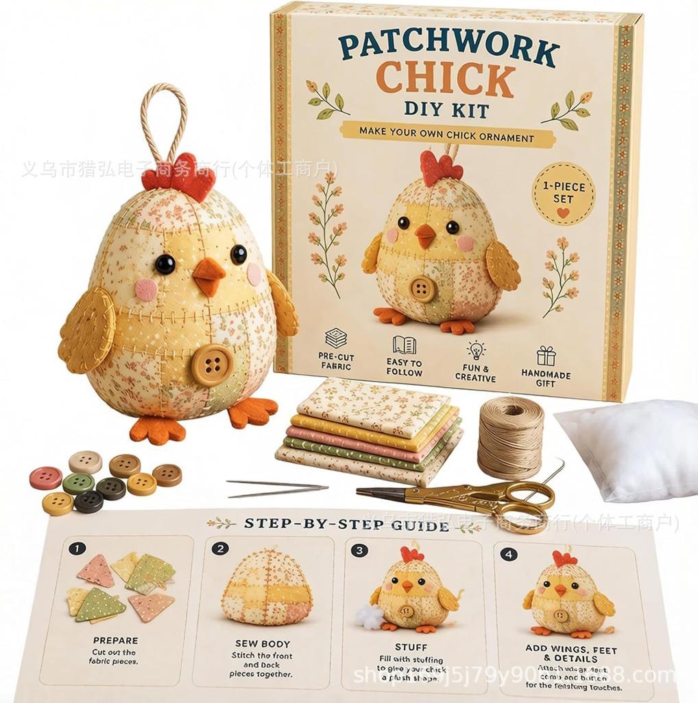 DIY Sewing Kit Stuffed Animal Craft Patchwork Mouse Plush Toy Making Set Handmade Educational Gift for Kids Adults