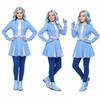 Костюм Принцессы для Взрослых Платье с Длинным Рукавом Комбинезон Наряд Перчатки Сине-красный Градиент Панк Аниме Фильм Хэллоуин Набор Костюмов