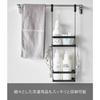 [Yamazaki] Hook Dispenser Stand 2-Tier Black 19.3x10x59.5cm Tower Shower Rack Bathroom Rack 8461