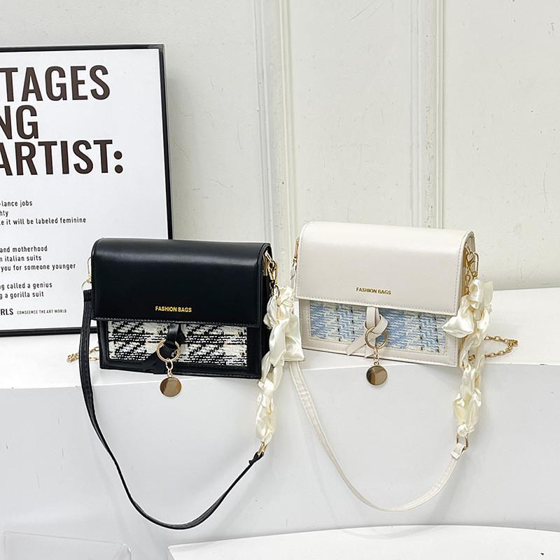 Scarf Lattice Silk Pattern Single Shoulder Crossbody Bag Handbag Gift Women