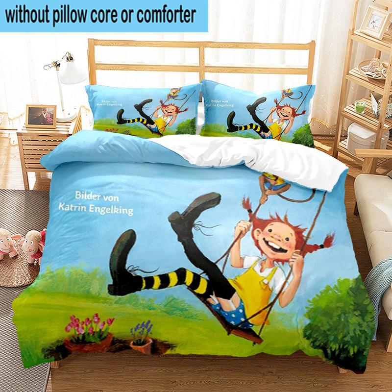 3PCS Pi-ppi And Horse Friendship 3pcs Bedding,Including 3PCS Duvet Cover And 2pcs Pillowcases Perfect for Christmas,Ideal for Bedroom, Dormitory