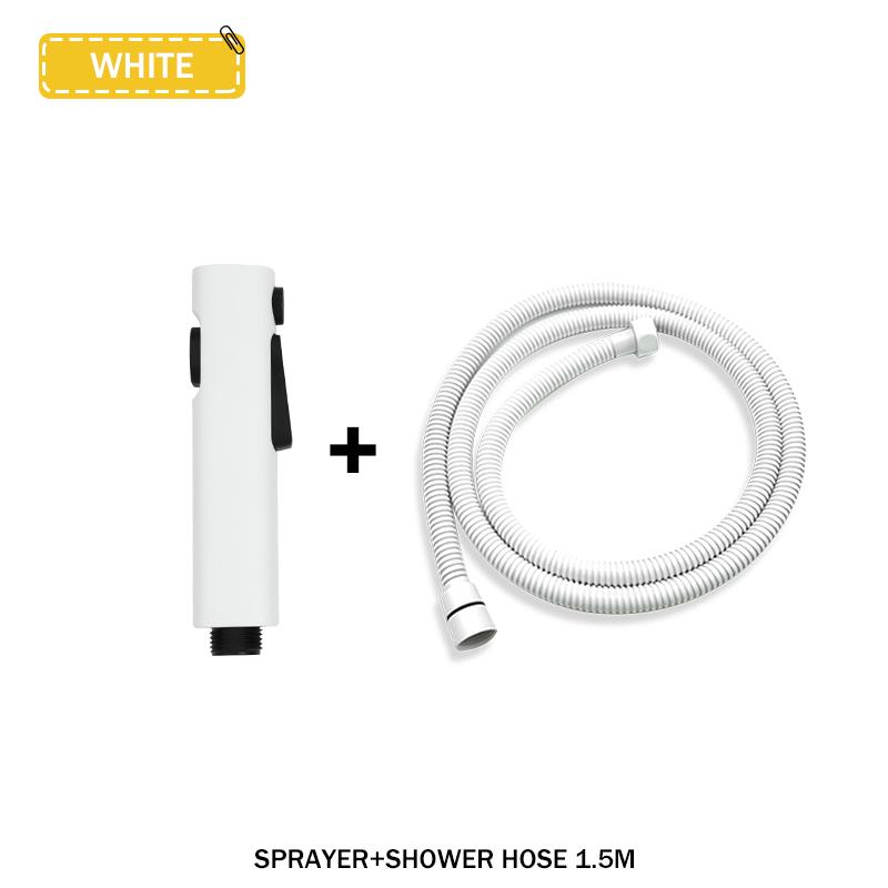 Белый ручной распылитель для туалета Mate Bidet, набор для ванной комнаты, настенный латунный угловой клапан, распылитель для туалета высокого давления из ABS