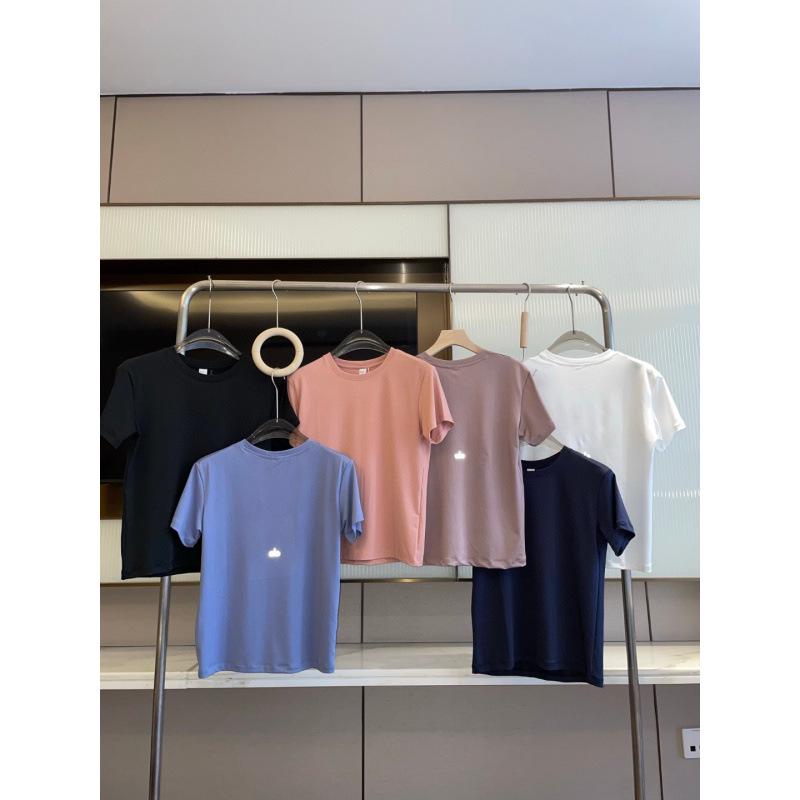 2025 Лето Однотонная Женская Свободная Футболка с Коротким Рукавом - Спортивная, Повседневная, Удобная