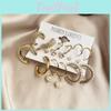 Retro French Gold Ear Ring Set With Artificial Pearl Decoration Women For