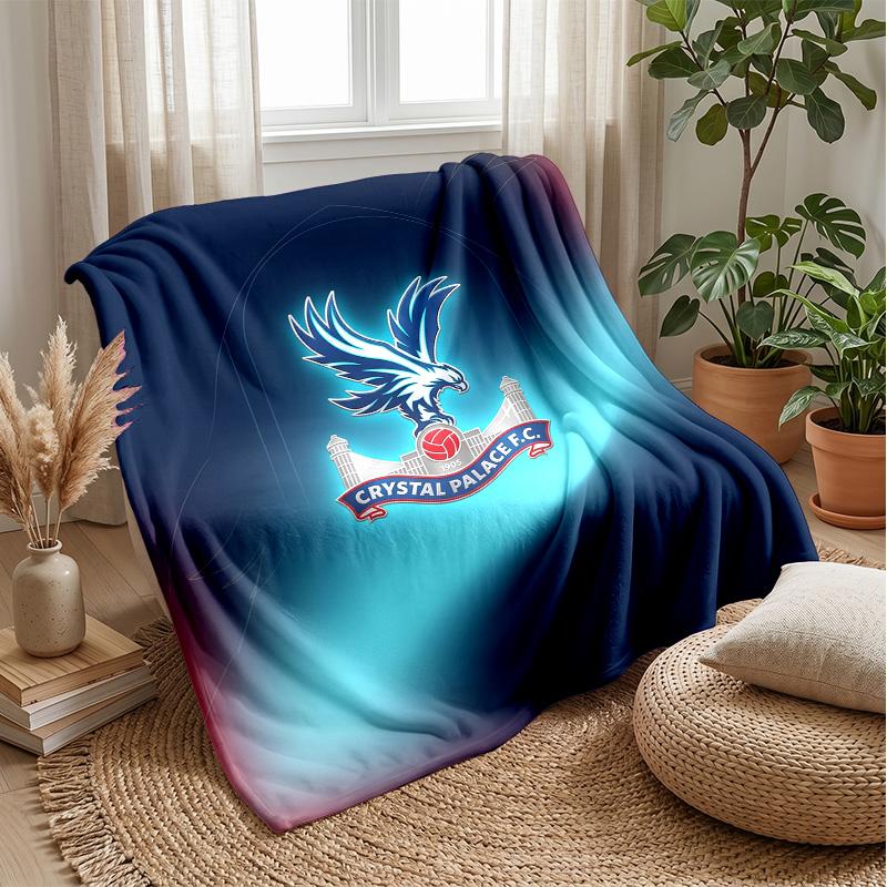 Crystal Palace Football Print Flannel Blanket, Soft Warm Lightweight Throw Blanket for Sofa Bed Camping