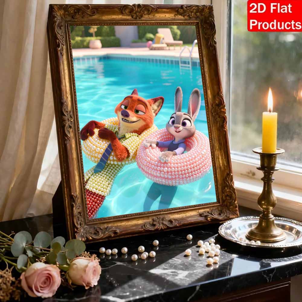 Disney Жемчужная Живопись Зверополис Ручная Работа DIY Жемчужные Камни Картины Поделки Особая Форма Домашнее Украшение Стен