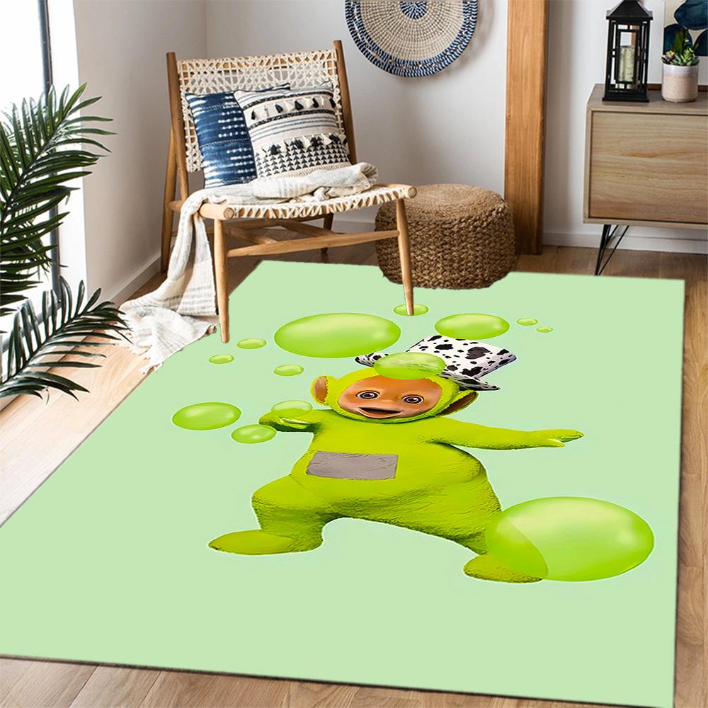 Teletubbies Scooter Adventure Themed Anti-Slip Rugs - Polyester Home Decor, Suitable for Bedrooms, Living Rooms, Doorways, Studios, and Decorations