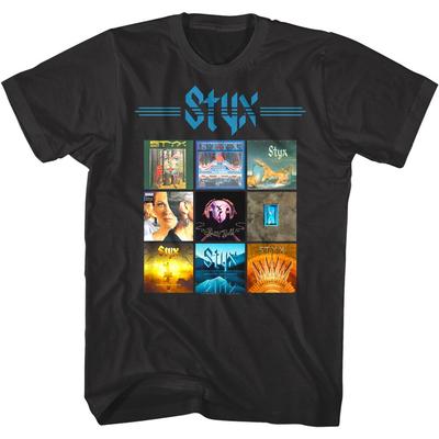 Styx Обложки Альбомов Арт Мужская Коллекция Футболок Рок-Группа Тур Мерч Музыка Черный