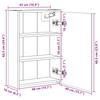 Bathroom Mirror Cabinet Rustic Oak Design 43 x 16 x 62.5 cm