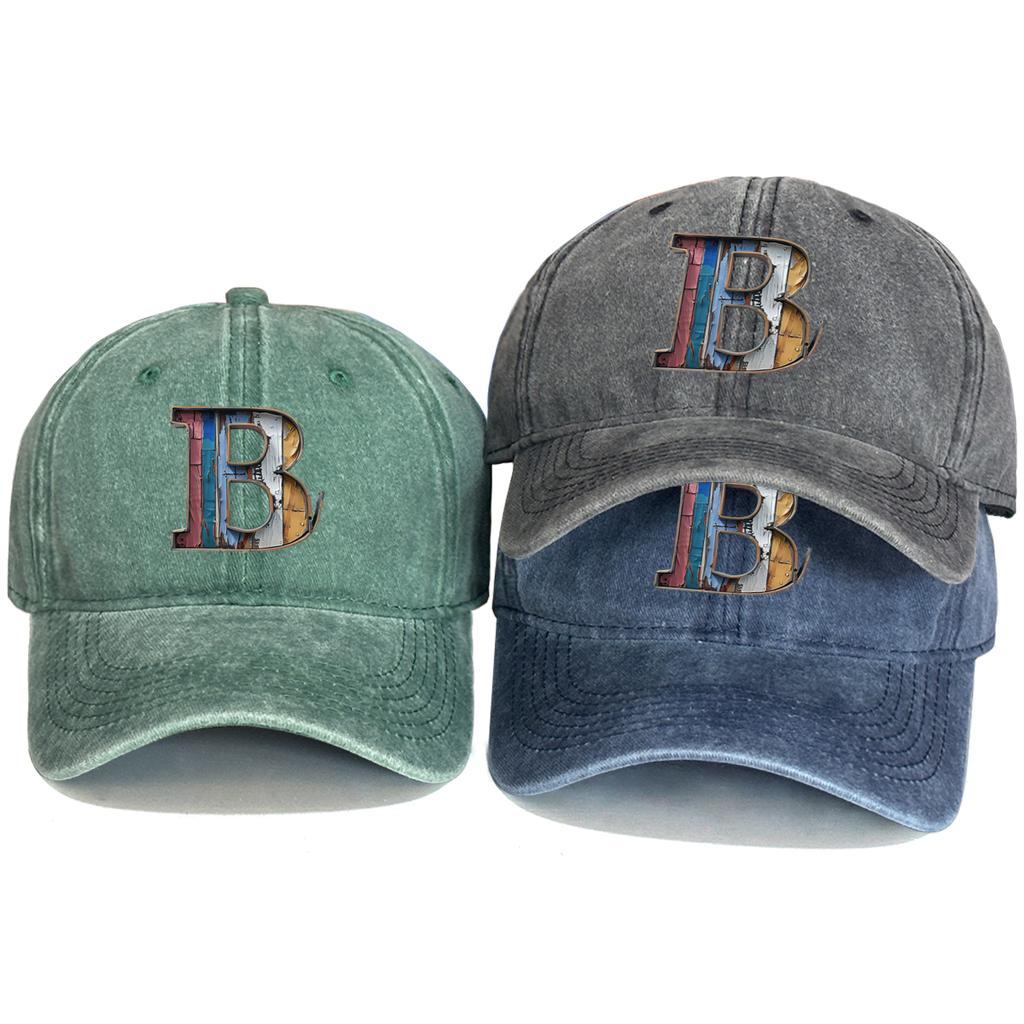 3D-иллюстрация Алфавит A-Z Печать Унисекс Snapback Бейсболка Стирка Хлопок Нерастягивающаяся Ткань Бейсболка Регулируемая Кепка от солнца